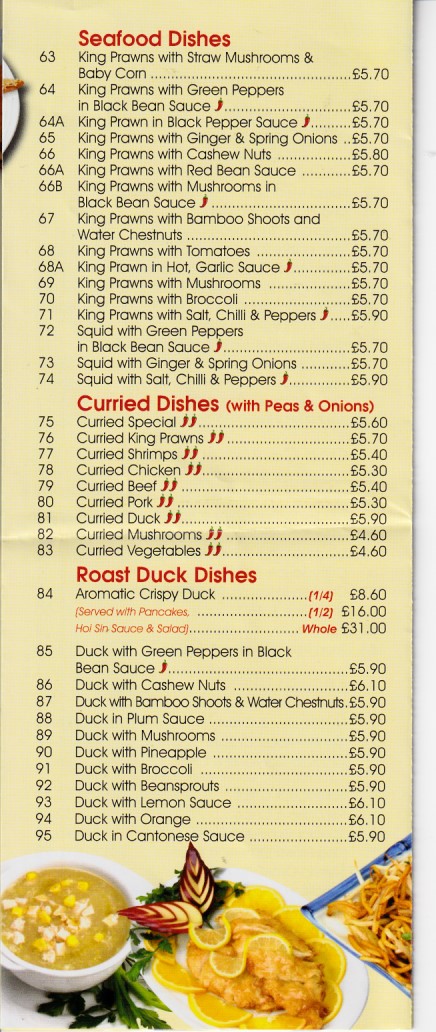 Menu of Lung Wah, Chinese Takeaway in Gilfach, Bargoed