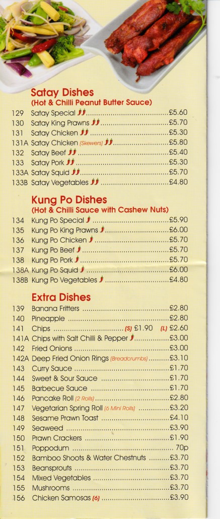 Menu of Lung Wah, Chinese Takeaway in Gilfach, Bargoed