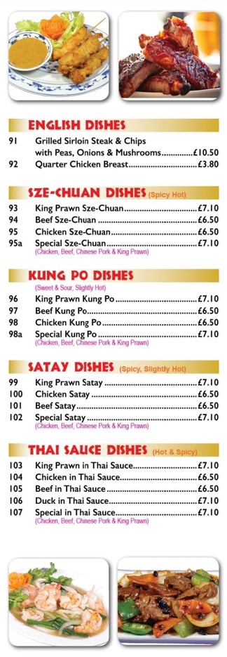 Menu of Great Wall, Chinese Takeaway in Caerphilly