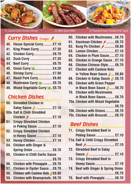 Menu of Kwong Ming, Chinese takeaway in Caerphilly