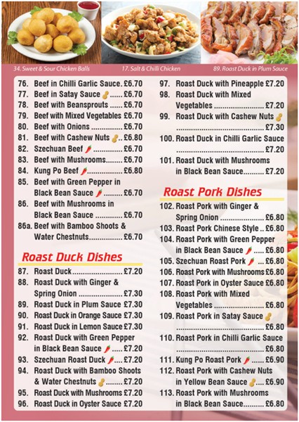 Menu of Kwong Ming, Chinese takeaway in Caerphilly