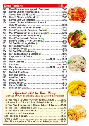 Menu of Mayflower, Chop Suey House,Trethomas, Caephilly